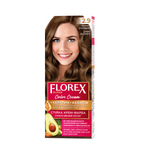 Patvarūs plaukų dažai "FLOREX" 2.9 (tamsiai rusvas)